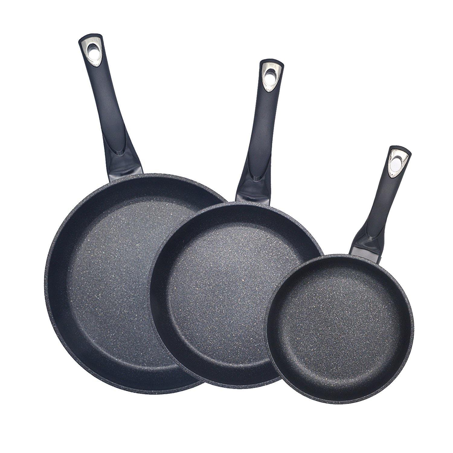 8 Inch Marble Coated Ceramic Fry Pan Non Stick ECO Friendly