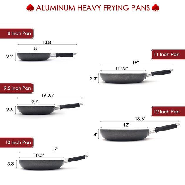 Aluminum Heavy Frying Pan 9.5 inch Pan (16.25 x 9.7 x 2.6)