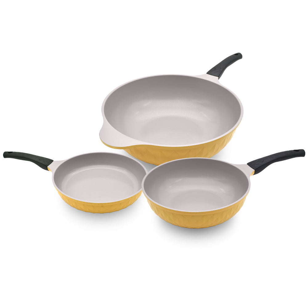 12.5 Ceramic Nonstick wok with Tempered-Glass Lid