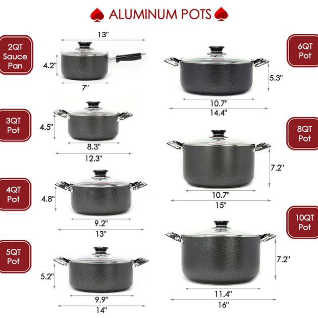  CookerBene 9.45 Inch Soup Pot Nonstick Aluminum Stockpots With  Lid Medical Stone Coating Beige: Home & Kitchen