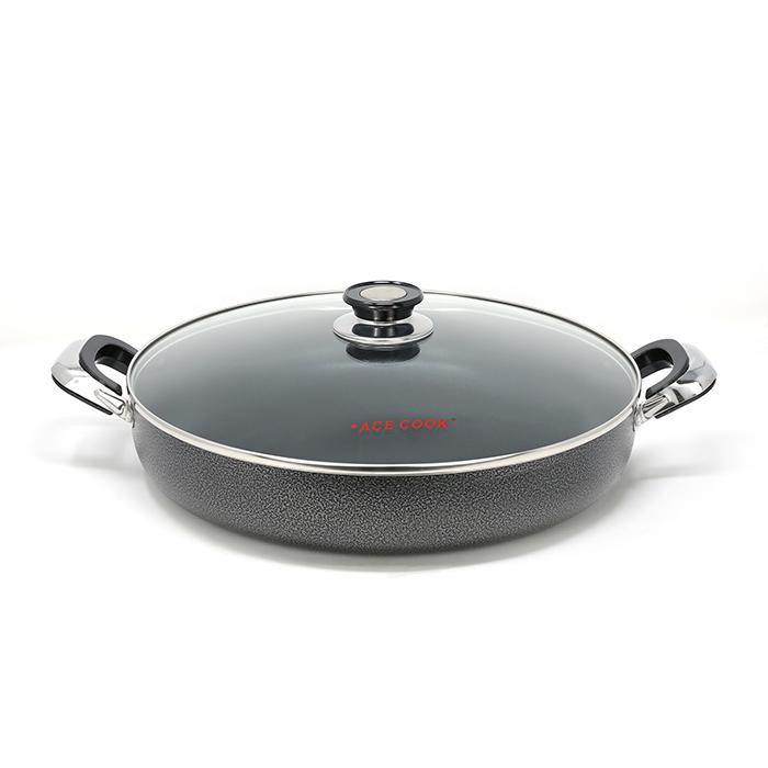 Aluminum Nonstick Wide Low Stock Pots & Lids