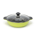 11 Inch Nonstick 3D Coating  Green Jumbo Wok with Lid