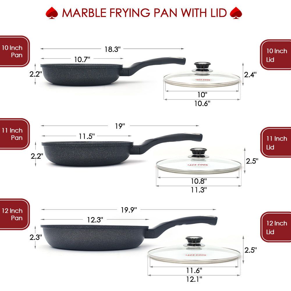 Marble Frying Pans & Lids