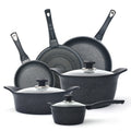 ACE COOK Marble Frying Pans, LACENA Pots & Lids 9 PCS Set