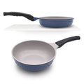 True Navy Healthy Nonstick Ceramic 2 Pcs Frying Pan & Wok Set