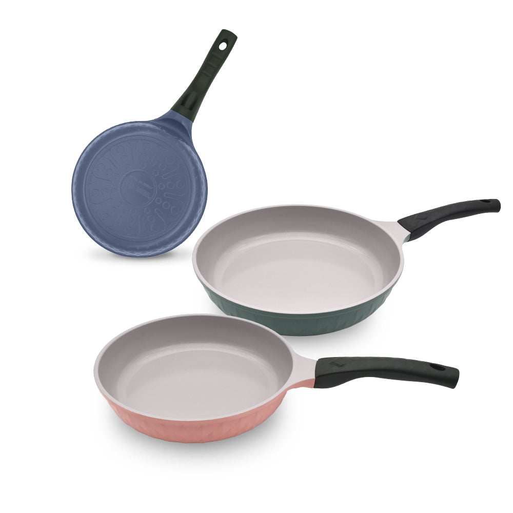 Healthy Nonstick Ceramic 3 Pcs Frying Pans Set