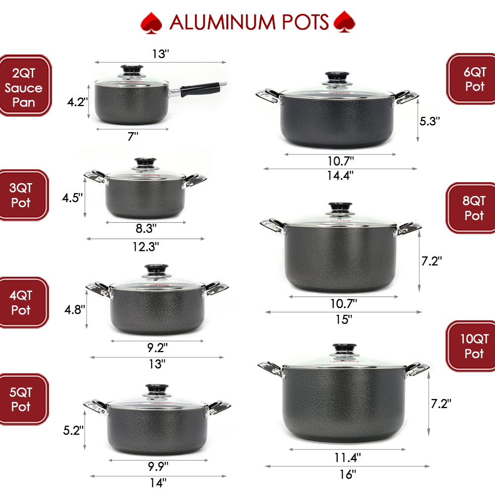 Ailwyn 5qt stock pot with lid - nonstick saucepan cooking pot pasta